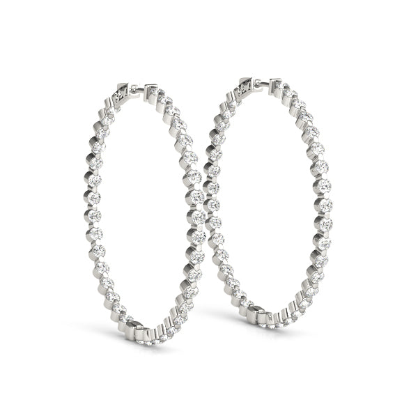 1 Inch 1 Prong Round Hoop Earrings - Complete 1/2 Pair Set for Everyday Wear, Parties & Special Occasions