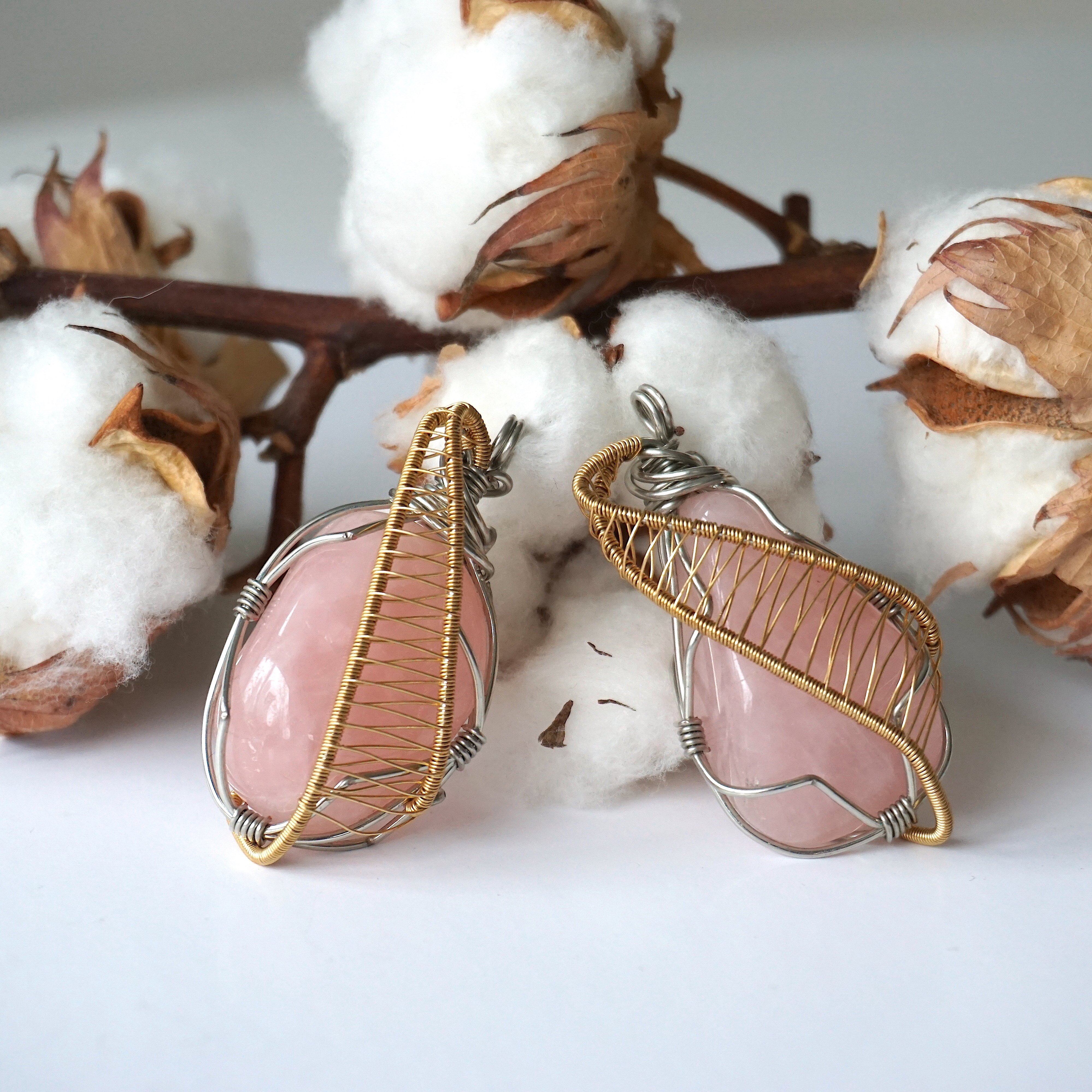 Gold Rose Quartz Crystal Necklace - 14K White Gold/Gold Plated Jewelry for Women | Elegant Gift for Valentine's Day, Anniversary & Special Occasions