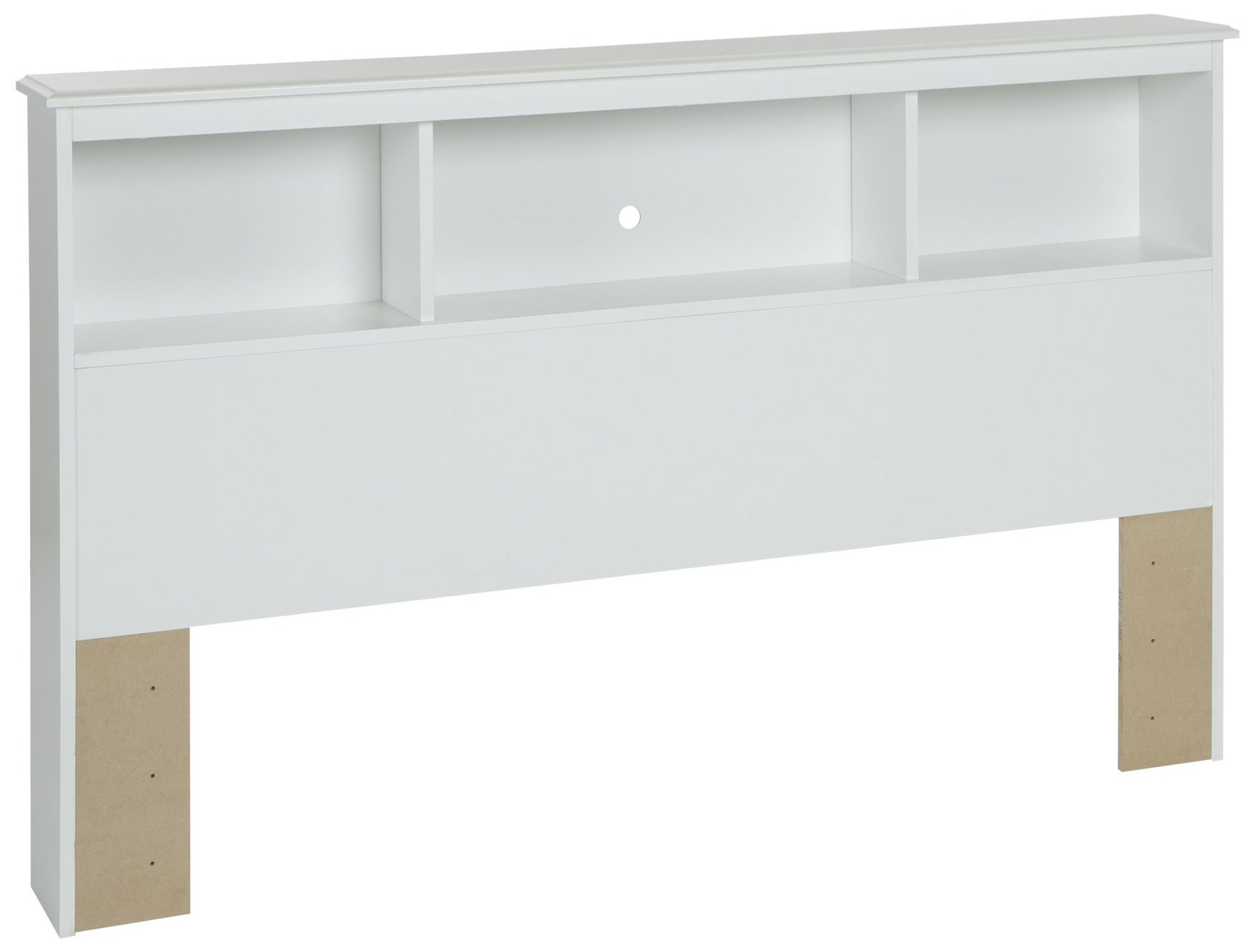 South Shore Crystal Bookcase Headboard - Full & Twin Size, White Wooden Storage Headboard with Built-in Shelves for Bedroom Organization | Perfect for Small Spaces, Kids Rooms & Dorm Decor