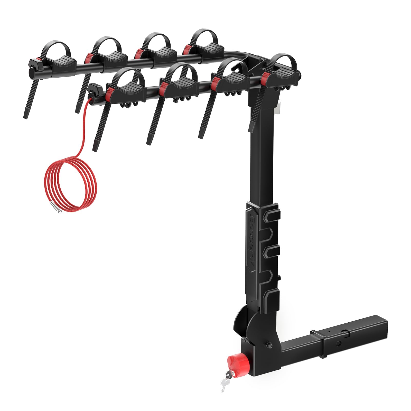 BougeRV 2.0 Hitch Bike Rack for SUV & Truck - 165LB Capacity, 2-3 Bikes Carrier with 2'' Hitch Receiver | Dual Lock System, Easy Assembly, Tilting & Foldable Design | Perfect for Road Trips, Camping & Outdoor Adventures