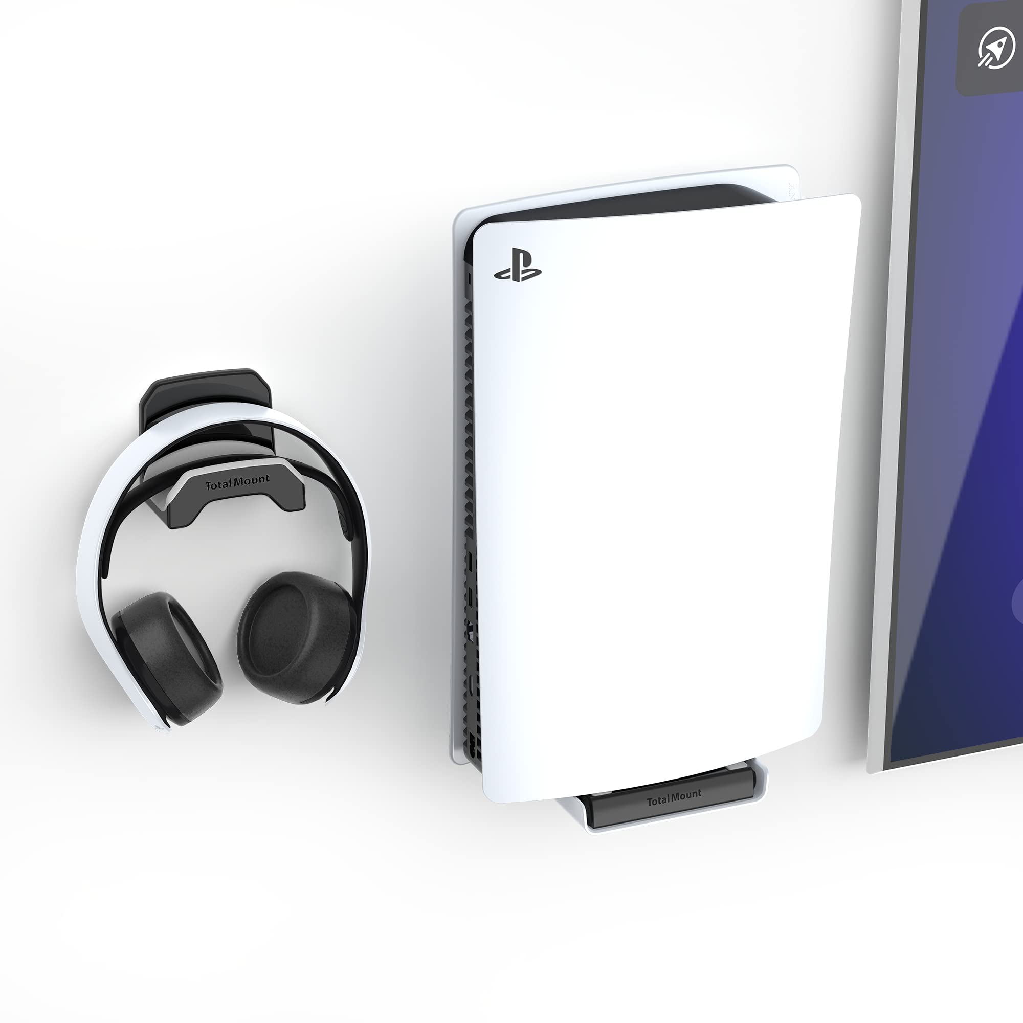 TotalMount Bundle for PS5 & Headphones - Secure Mounting System for PlayStation 5 Controllers & Gaming Headsets | Perfect for Gaming Setup, Streaming & Console Organization