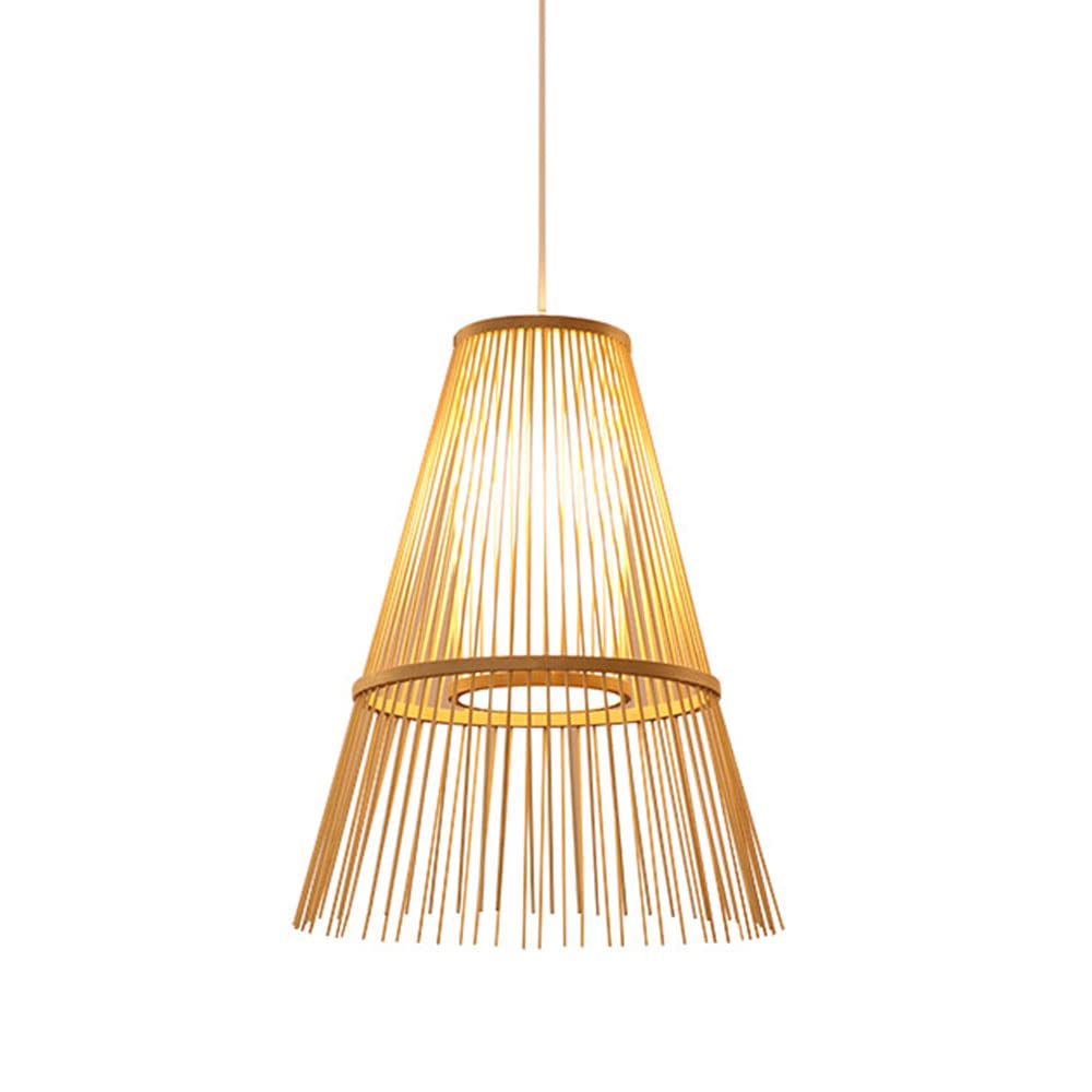 Handmade Natural Bamboo Ceiling Hanging Lamp - Antique Woven Pendant Light Shade, Industrial Chandelier Lighting Fixture for Cafe, Bar, Restaurant & Home Decor | Perfect for Boho, Farmhouse, and Rustic Interior Design