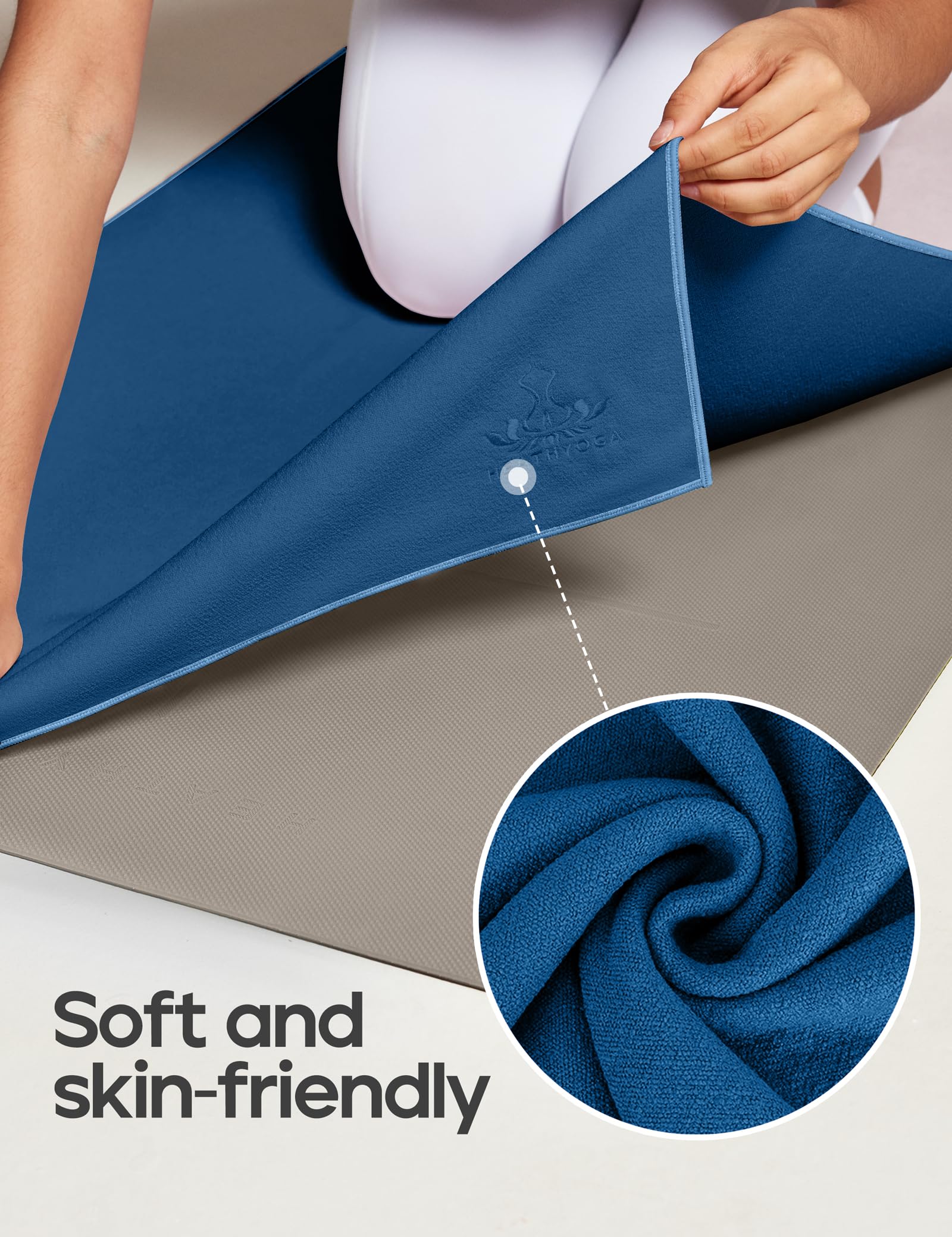 Heathyoga Non-Slip Hot Yoga Towel with Silicone Grip - 72