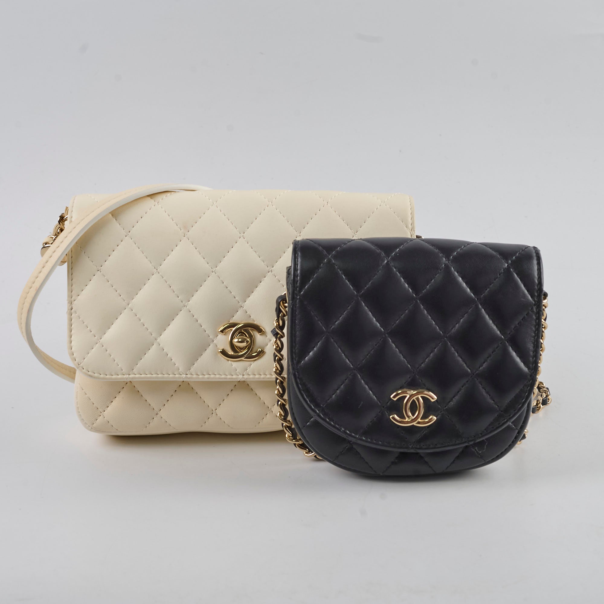 Chanel Side Twin Packs Bag White/Black (27 Series) - Luxury Designer Crossbody Purse for Women, Perfect for Parties, Dating & Everyday Use