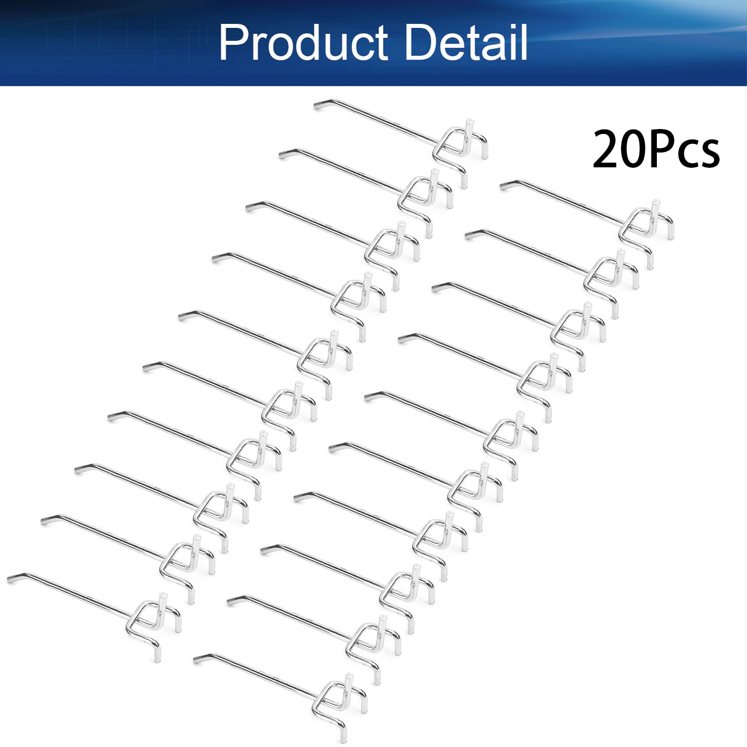 20 Pack 4 Inch Iron Pegboard Hooks for 1/8