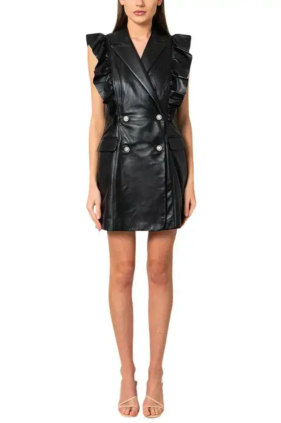 Premium Kobane Leather Dress for Women - Elegant & Stylish Party Wear - Perfect for Evening Events, Date Nights & Special Occasions