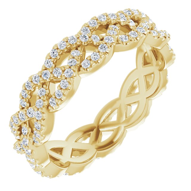 0.72 Carat Round Diamond Eternity Band - Open Braid Design Wedding Ring for Women, Perfect for Anniversary, Engagement, and Bridal Jewelry Gifts