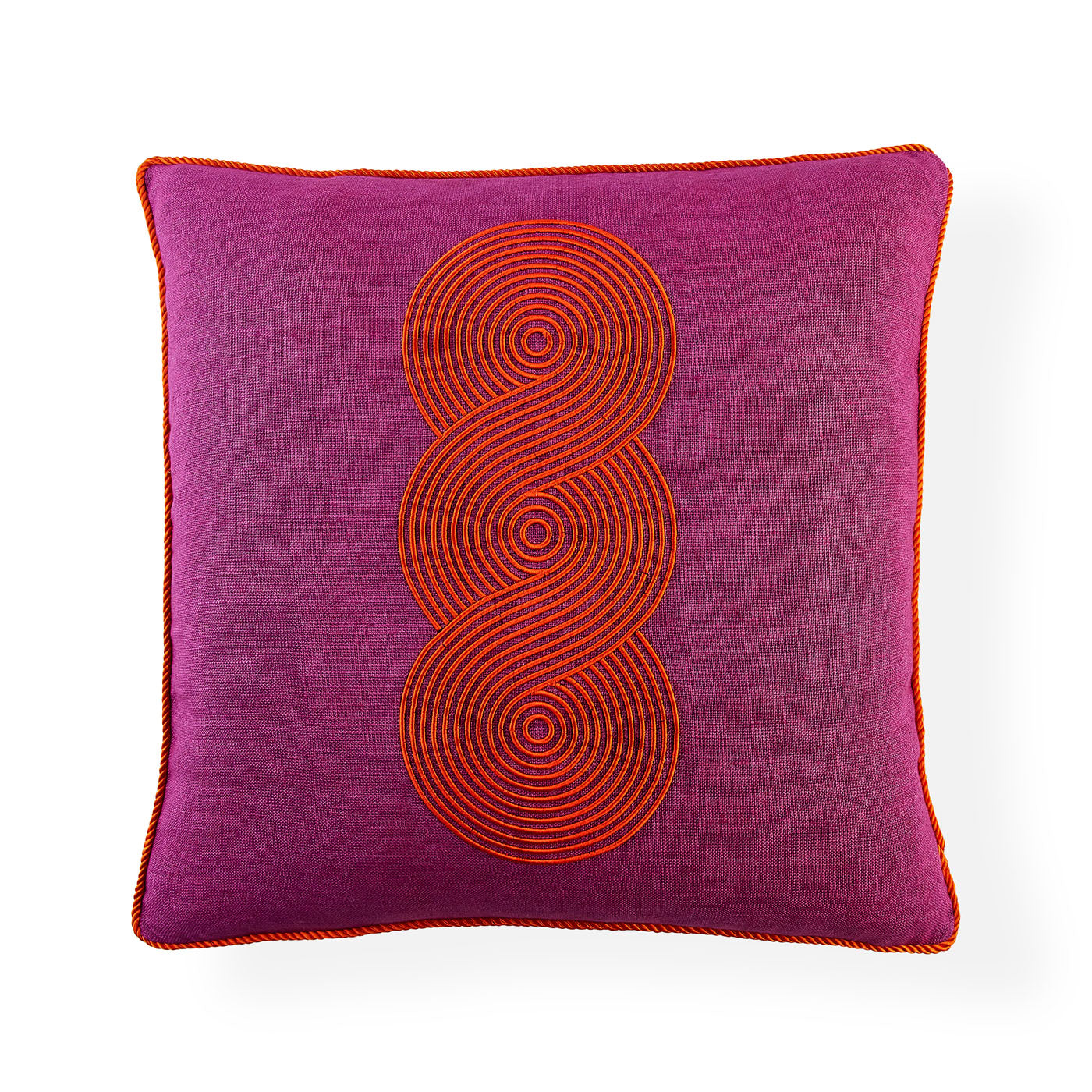 Pompidou Fuchsia Loops Decorative Throw Pillow - Soft Bohemian Style Cushion for Sofa, Bed & Home Decor