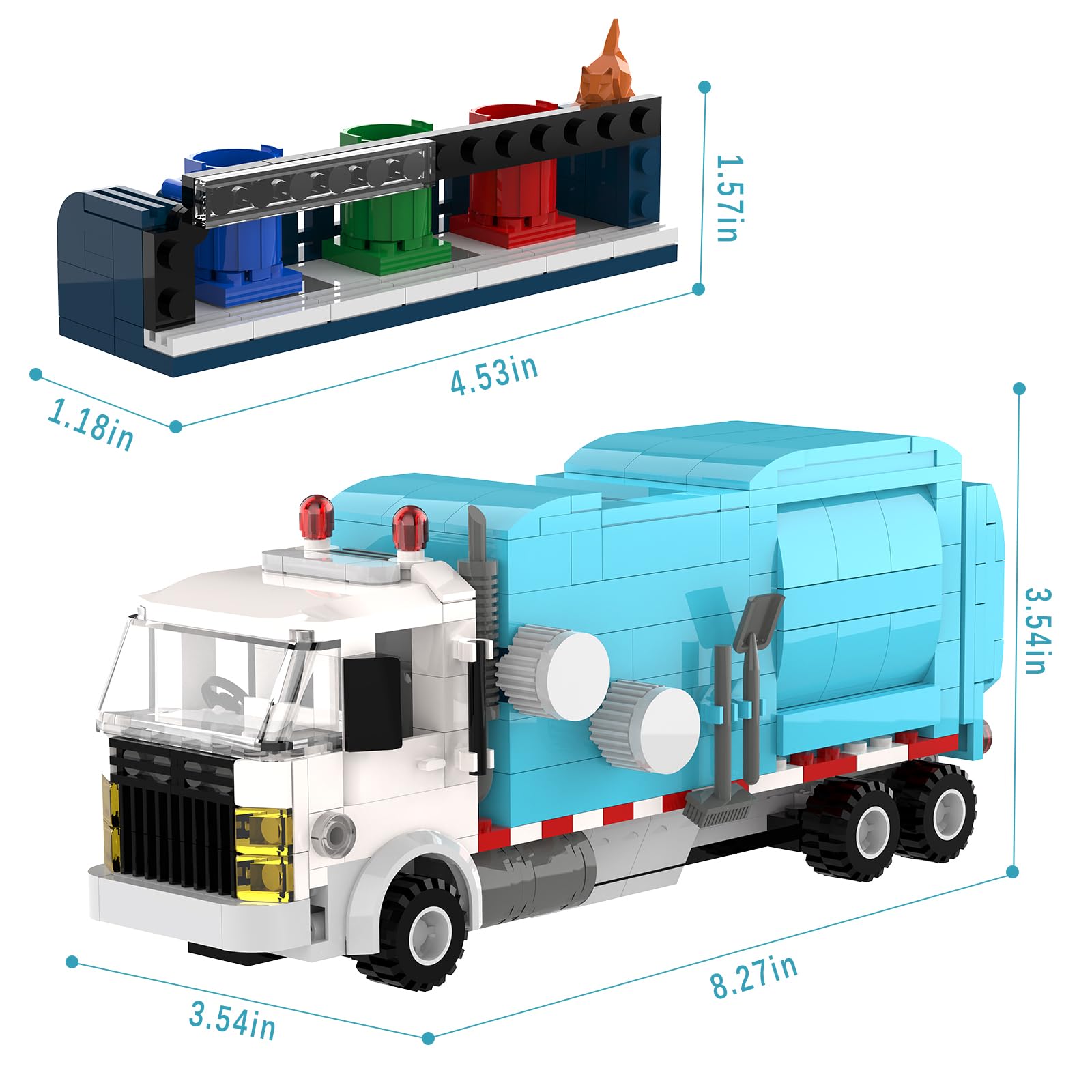 Tenhorses Garbage Truck Building Set - 432PCS Recycling Truck Toy with 4 Sorting Bins & Tipping Platform, STEM Educational Construction Kit for Kids Ages 6+, Perfect Gift for Boys & Girls | Playtime, Birthday & Learning Scenes