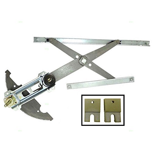 Aftermarket Replacement Passenger Side Manual Window Regulator with 2 Window Sash Guide Connectors - Compatible with Pontiac Grand Am, Oldsmobile Achieva, Buick Skylark Coupe - Smooth Window Operation for Easy Up/Down Movement - Perfect for DIY Auto Repairs and Window Mechanism Replacement