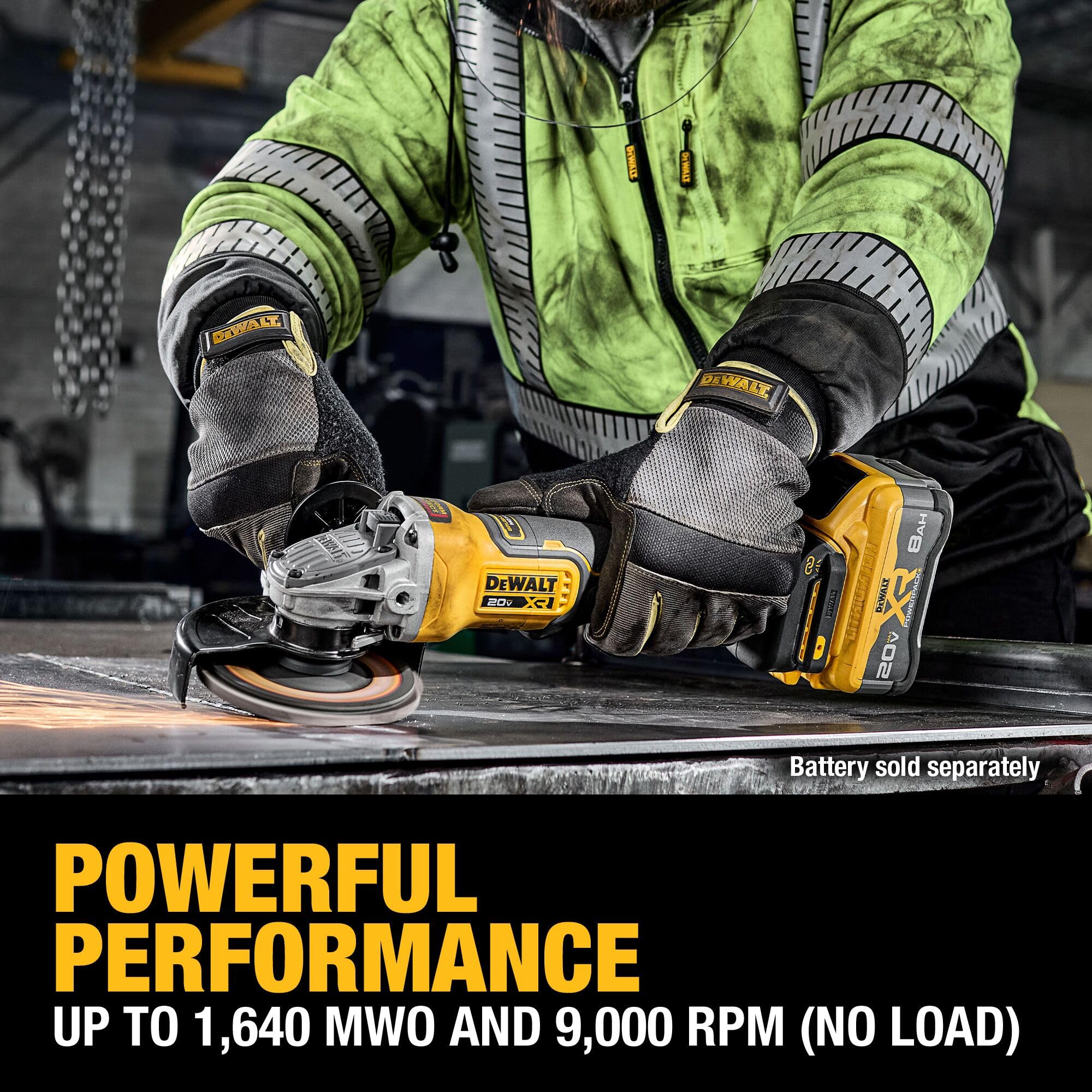 DEWALT 20V MAX XR Brushless Cordless 4.5-5 Inch Variable Speed Paddle Switch Angle Grinder (Tool Only, DCG410VSB) - Perfect for Metal Cutting, Grinding, and Polishing in Construction, DIY, and Workshop Projects