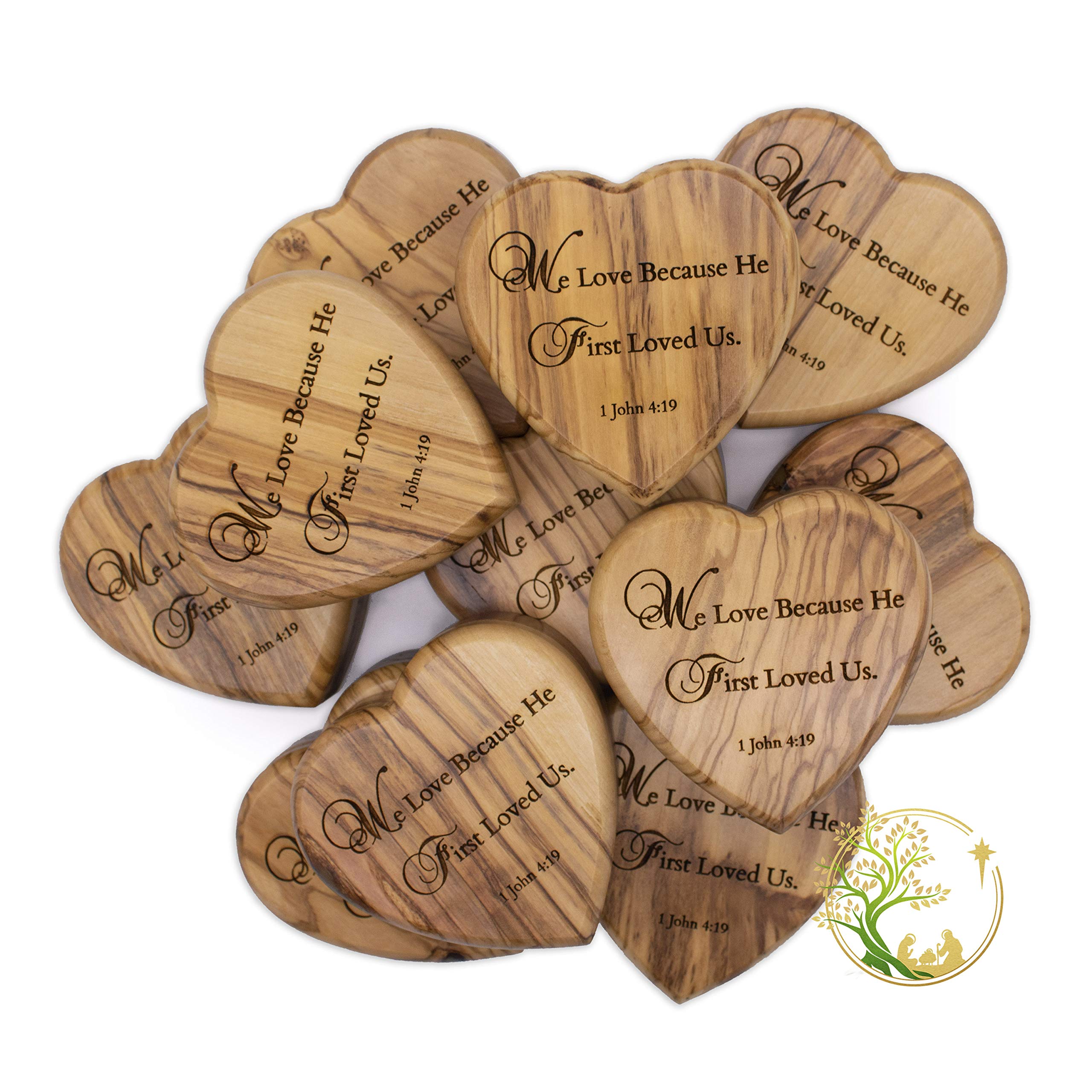 Heart-Shaped Wedding Ring Box - Olive Wood Keepsake for Ceremonies & Baptism