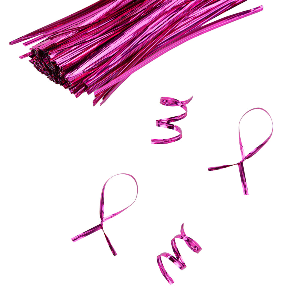 Pink Metallic Twist Ties for Bags - 500 Count Box | Reusable Bag Closures for Food Storage, Gift Wrapping & Organizing