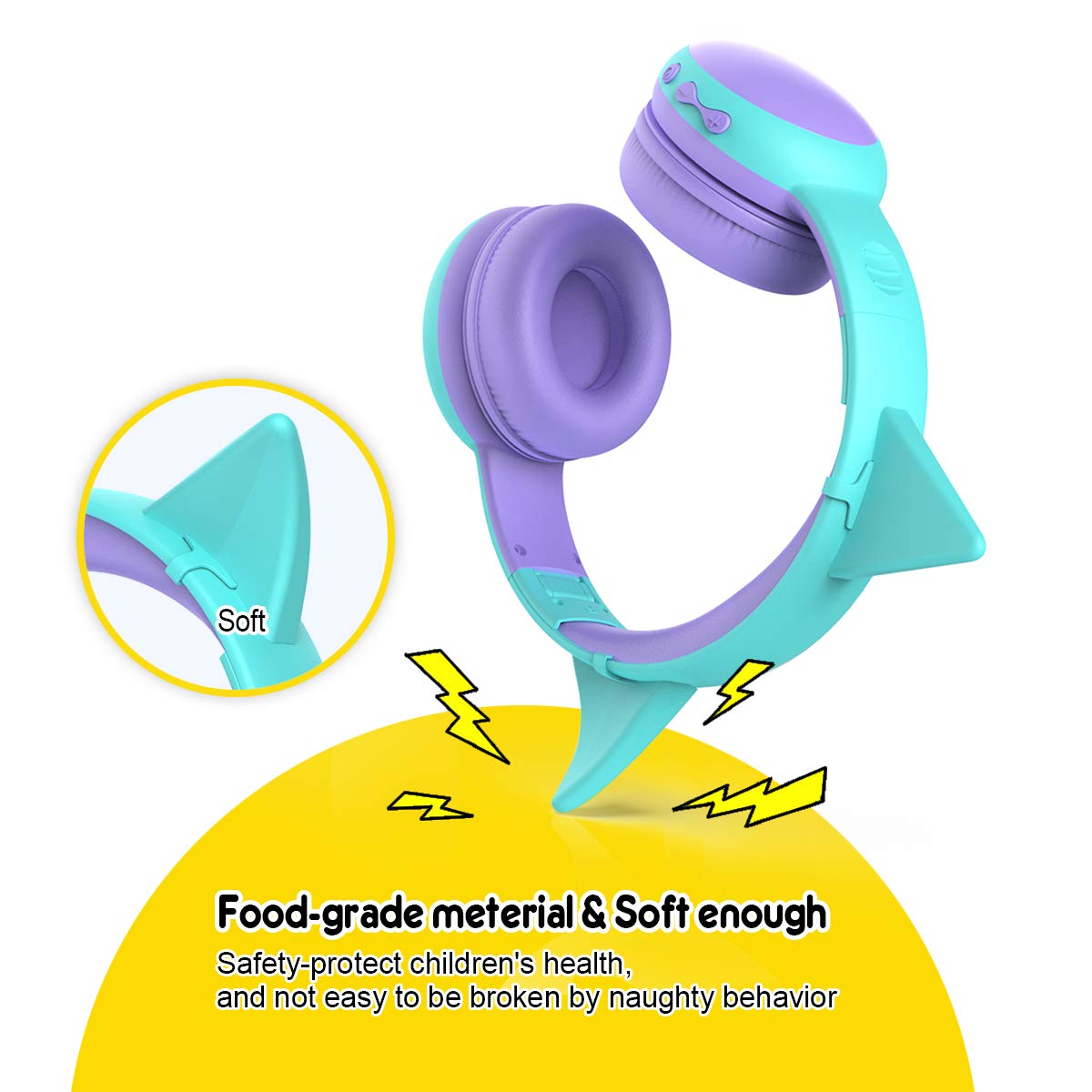 Gorsun Kids Bluetooth Headphones Wireless Over-Ear with Microphone, 85dB Volume Limited Safe for Children, Bluetooth 5.3, 40H Playtime, Lightweight Portable - Perfect for School, Travel & Home (Purple)
