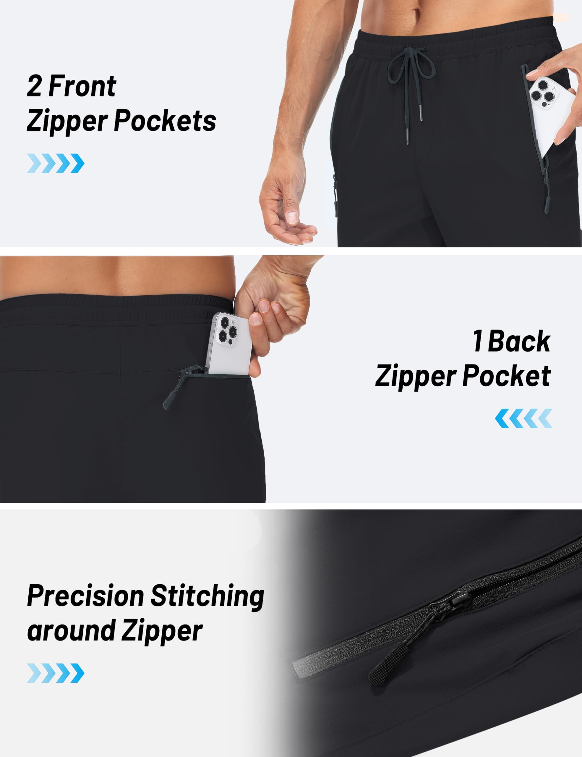 TACVASEN Men's Lightweight Hiking Pants - Quick Dry Stretch Water Resistant Joggers with Pockets for Outdoor, Gym & Workout | Athletic Casual Travel Pants for Hiking, Running & Daily Wear