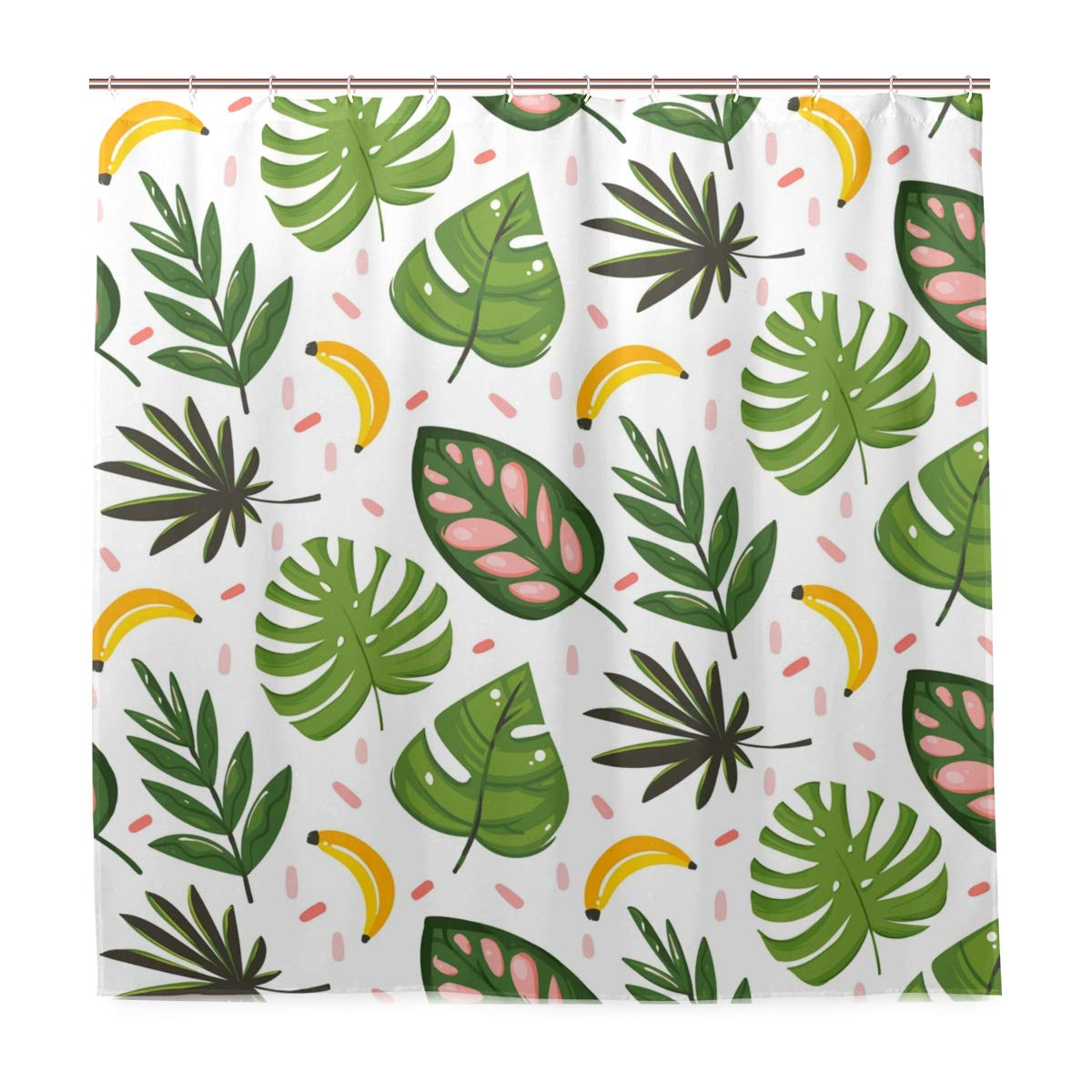 72x72 Waterproof Bathroom Shower Curtain - Hand-Painted Abstract Summer Cartoon Design with Hooks | Durable Fabric for Athletic Clubs & Home Decor | Perfect for Gyms, Spas & Beach Houses