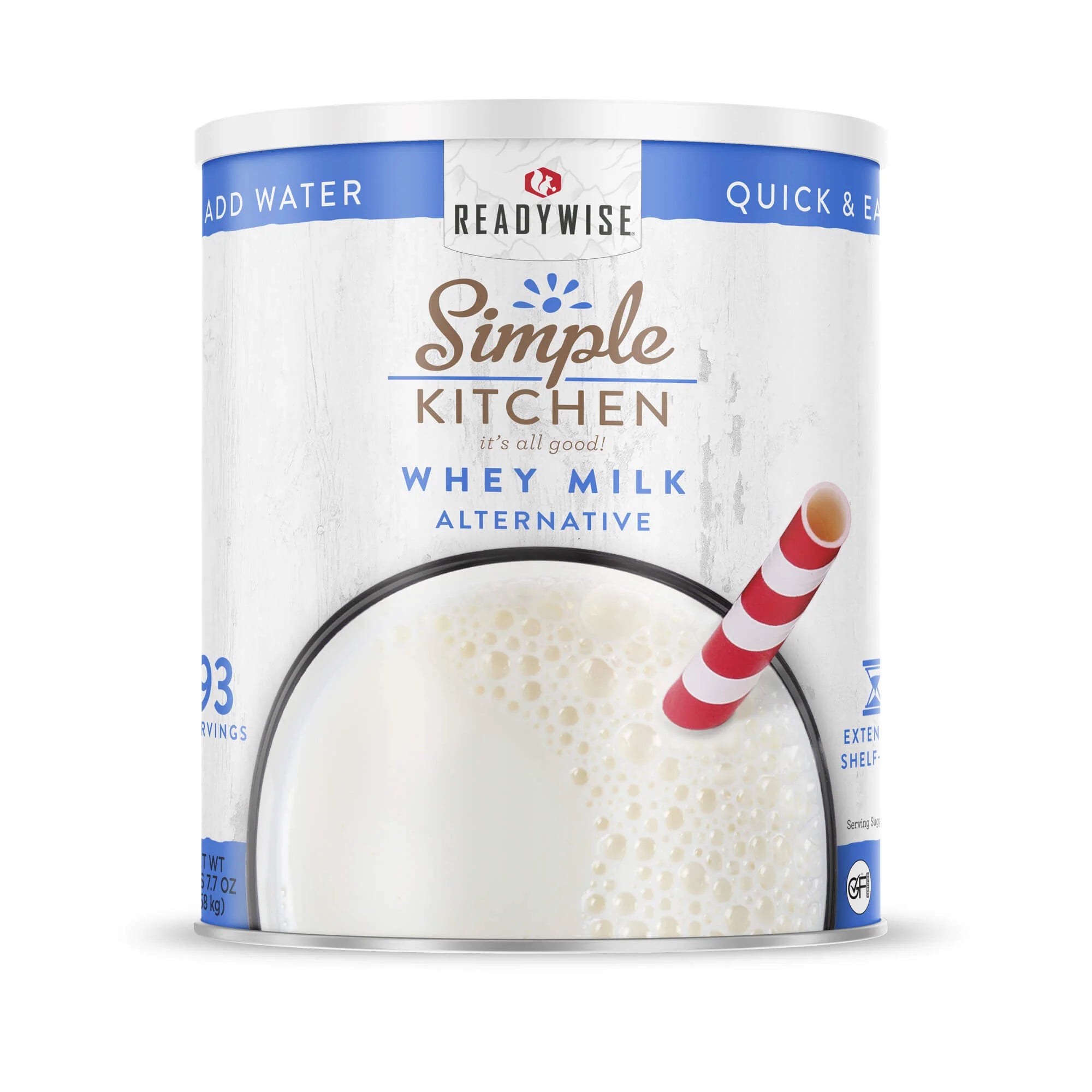 ReadyWise Simple Kitchen Whey Milk Alternative Powder - 93 Servings Canister | Emergency Food Supply, Camping & Survival Essentials