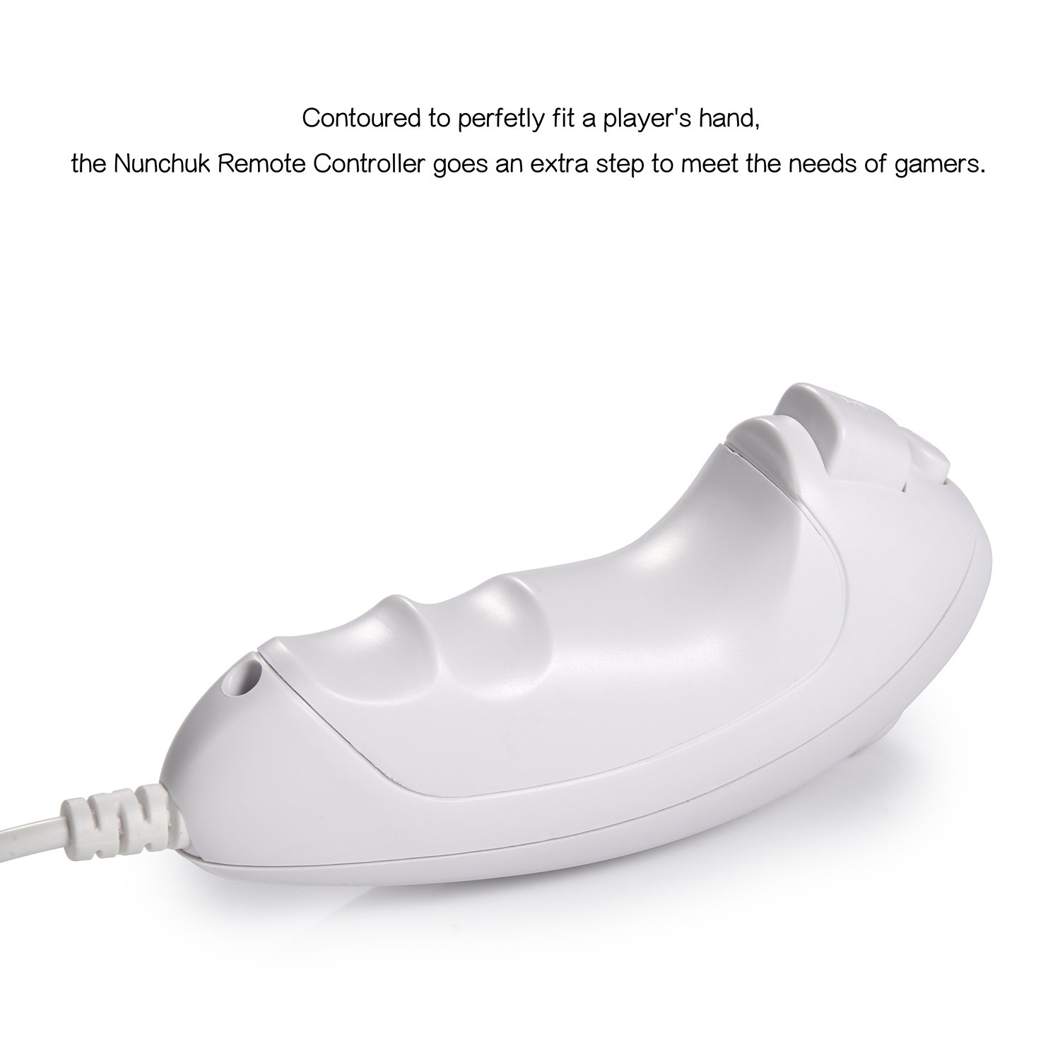 4 Pack White Wii Nunchuk Controller Replacement - Compatible with Wii & Wii U Console - Perfect for Mario Kart, Wii Sports & Family Gaming Parties