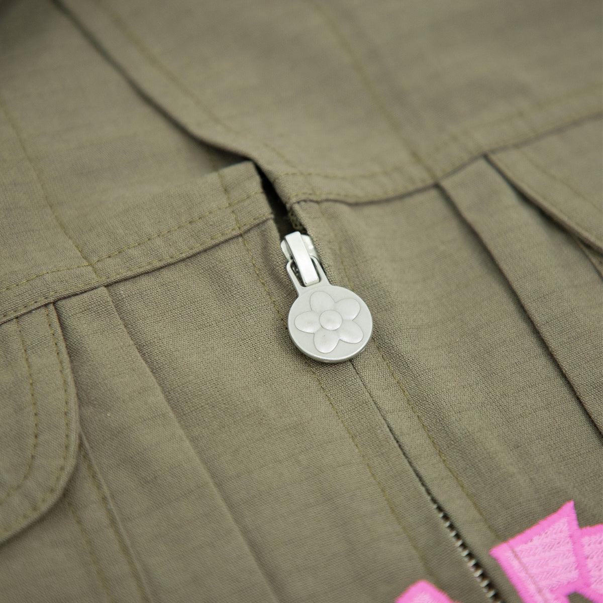 Graffiti Rip Stop Jacket in Khaki - Lightweight Durable Windbreaker for Urban Streetwear & Outdoor Adventures