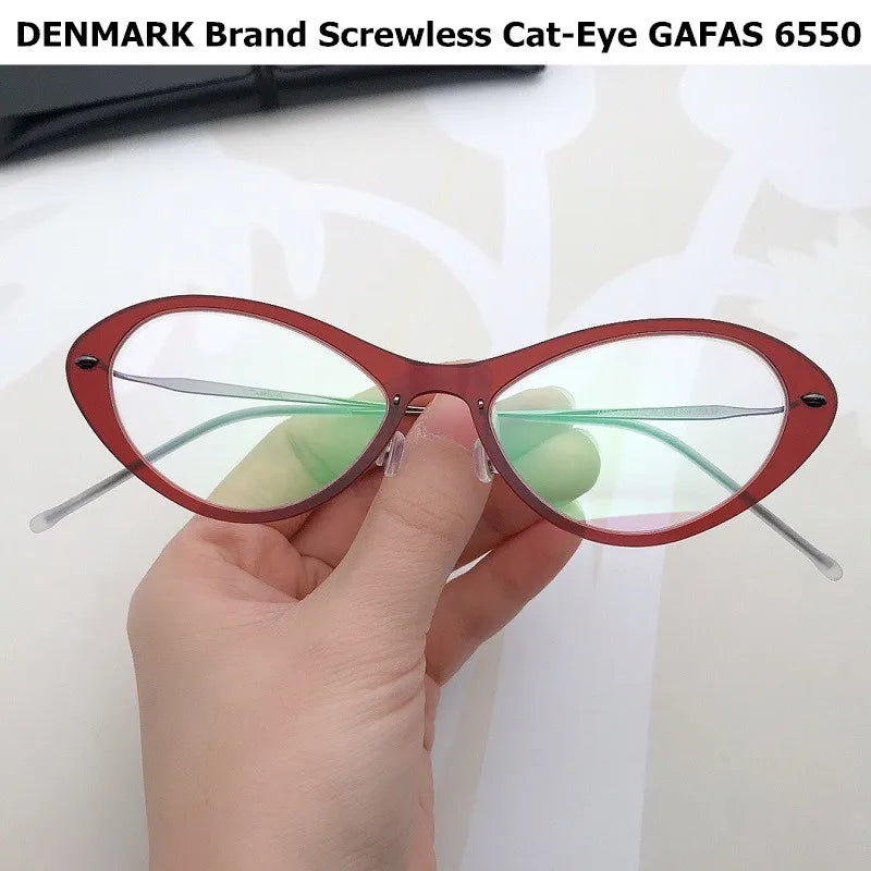 Aimee Women's Full Rim Cat Eye Titanium Acetate Eyeglasses 6550 - Stylish & Lightweight Reading Glasses for Work, Office & Everyday Use