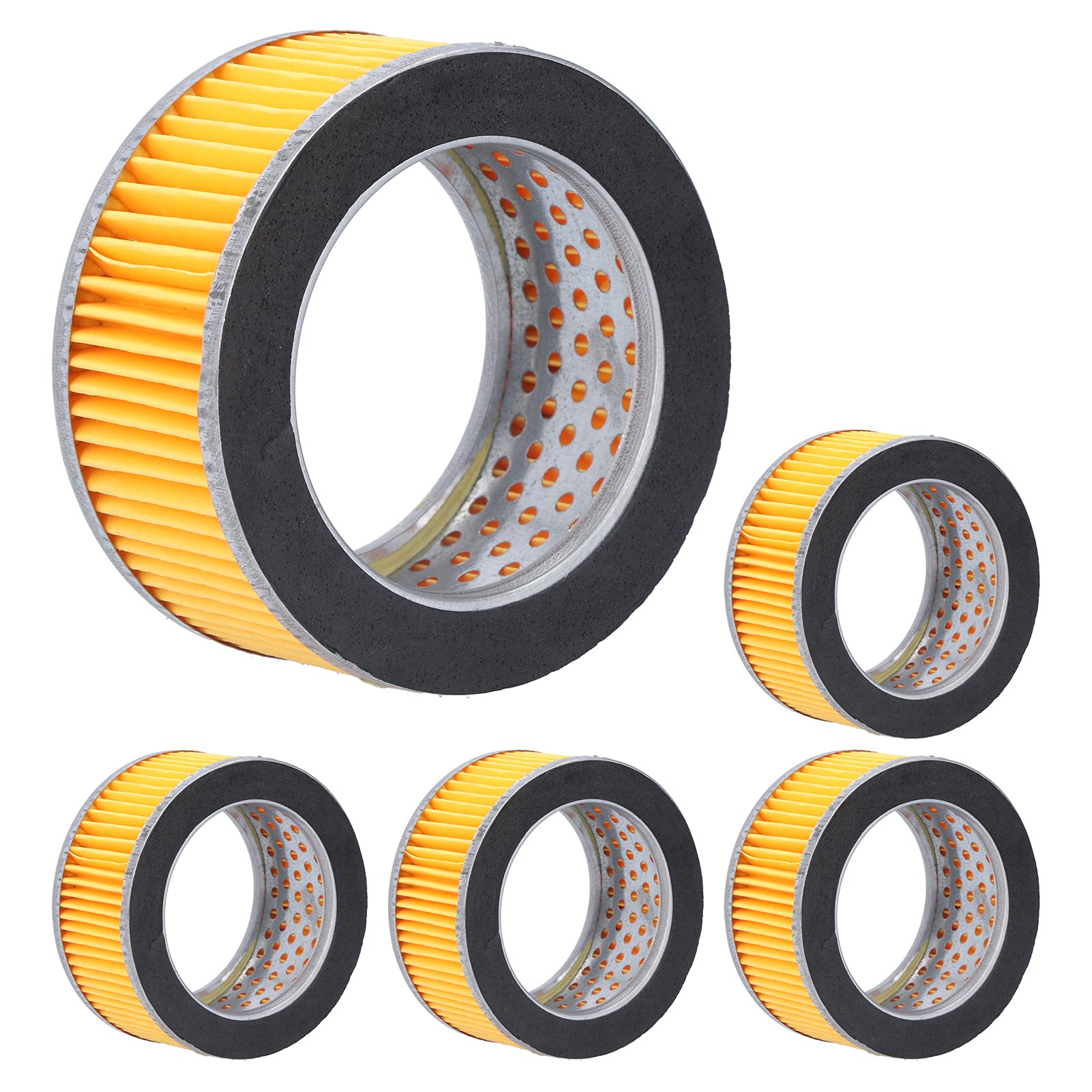 Kuuleyn 5Pcs Piston Air Compressor Filter Inner Element - 106x75x51mm Silencer Filter for Piston Compressors | Replacement Filter Accessories for Quiet Air Compressor Operation in Workshops & Garages