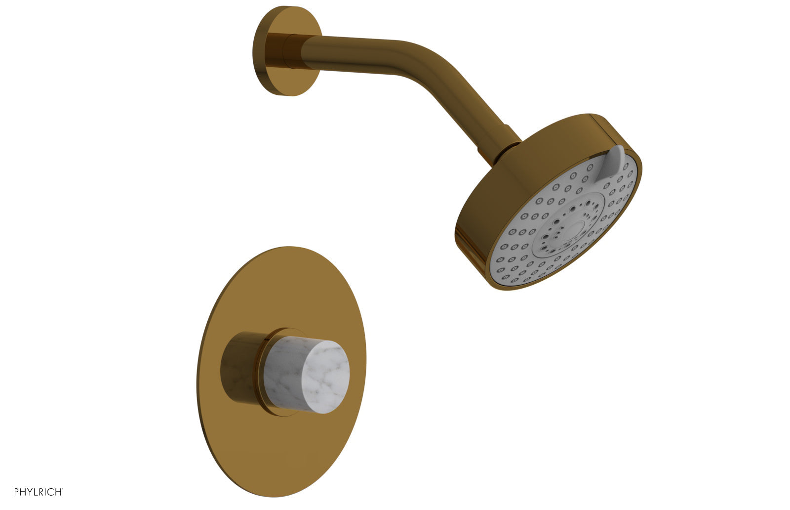Premium White Marble Pressure Balance Shower Set - BASIC II Model 230-23 | Modern Bathroom Upgrade for Spa-Like Experience