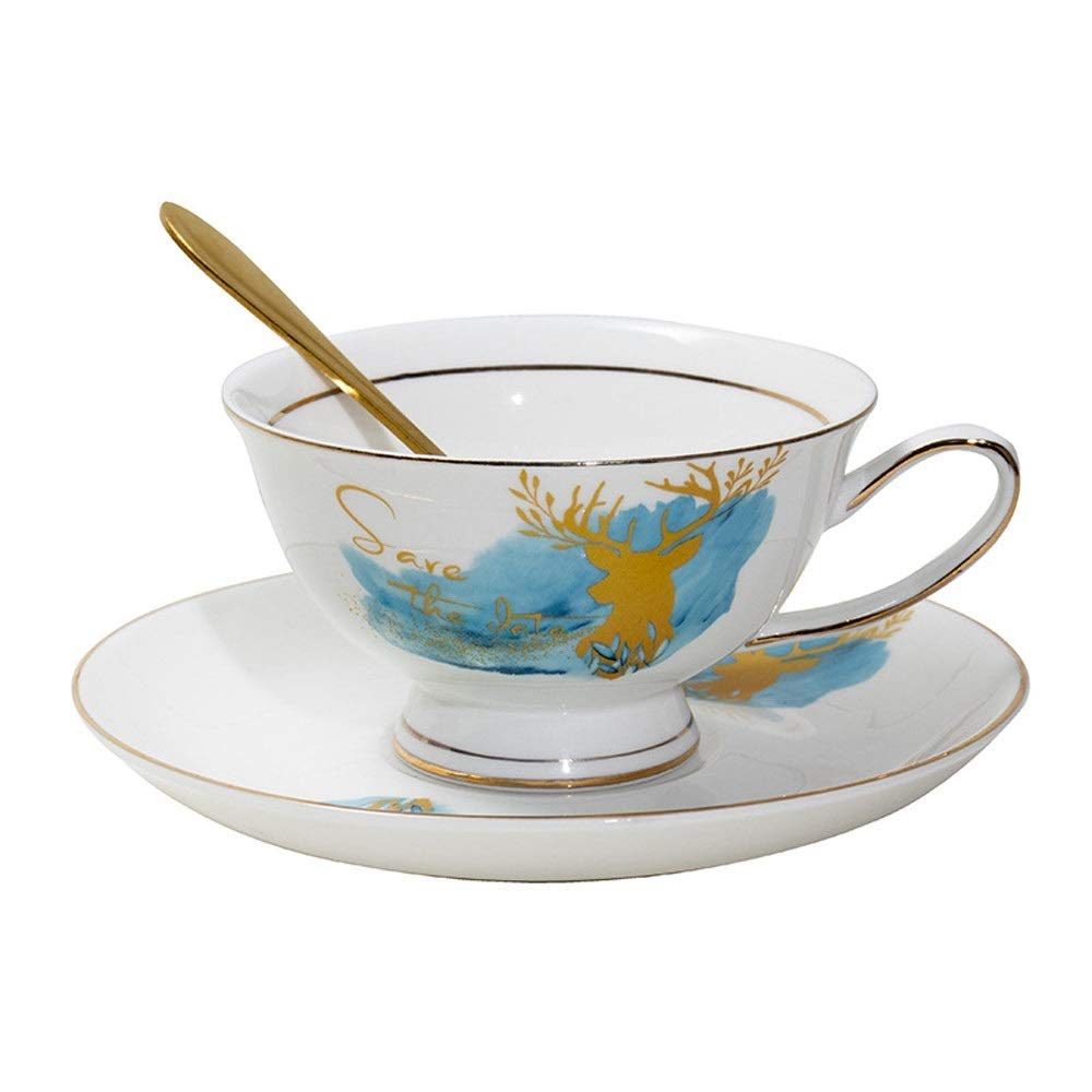 UHNGE-ER Ceramic Coffee Cup and Saucer Set - Hand-Painted Phnom Penh Flower & Bird Design, White Breakfast Milk Cup with Snack Plate, Perfect for Office Gifts, Home Decor, Couple Mugs - Ideal for Morning Coffee, Afternoon Tea, and Romantic Breakfasts