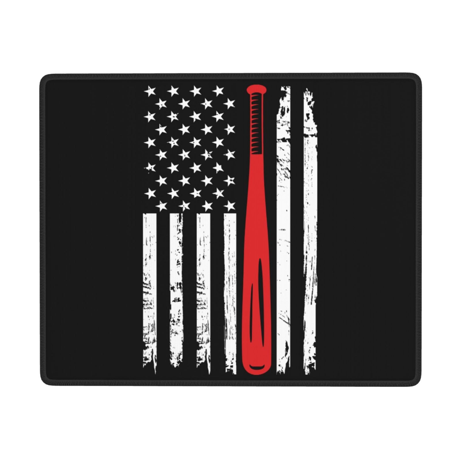 SIYTUAU Baseball American Flag Mouse Pad - Waterproof, Non-Slip Rubber Gaming Mousepad (7x9 inches) for Laptop & Office Use - Perfect for Gamers, Work & Home Computer Setup