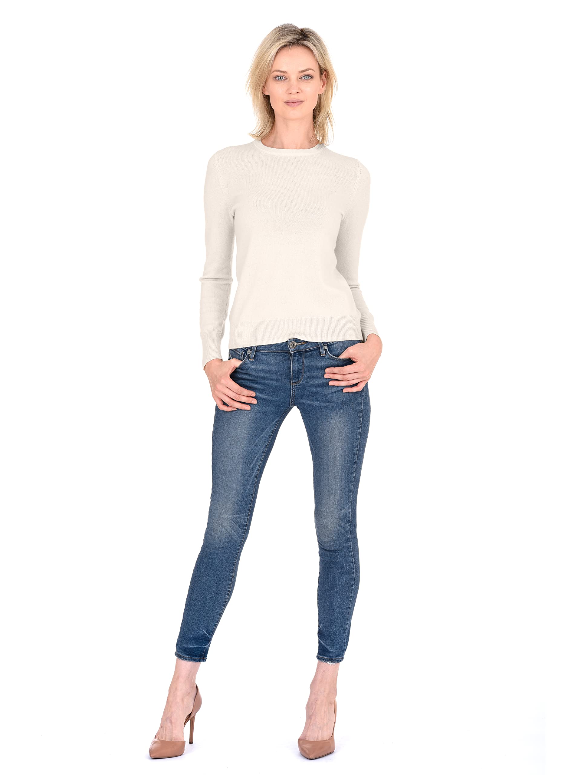 Luxury 100% Pure Cashmere Women's Sweater - Soft Crewneck Long Sleeve Pullover for Winter | Cozy Office Wear & Casual Outfits