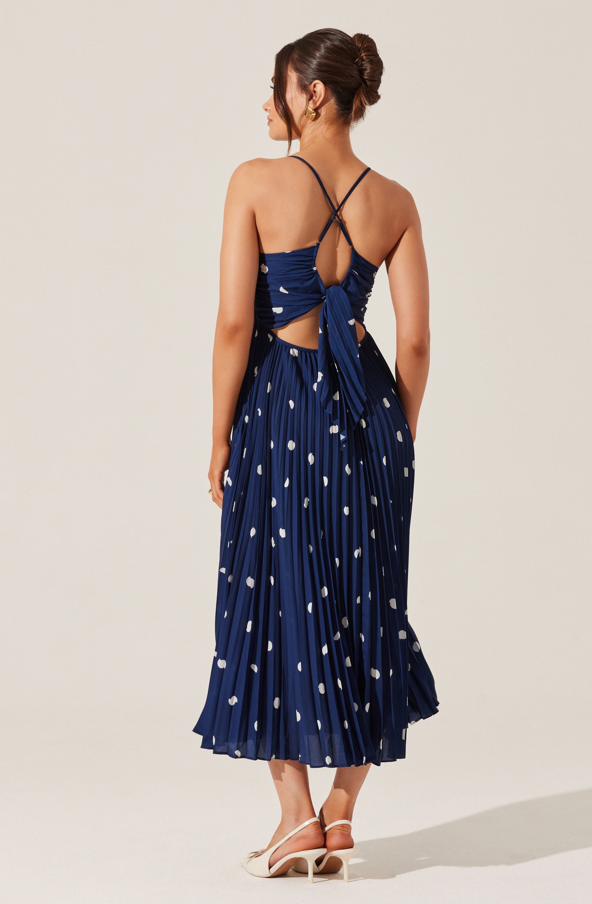 Blythe Floral Plisse Midi Dress for Women - Summer Flowy Ruffled Party Dress - Perfect for Weddings, Garden Parties & Date Nights