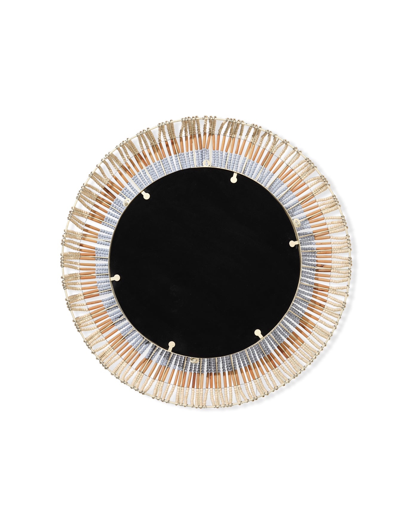 Handmade Native American Beaded Wall Mirror - Boho Decor for Living Room, Bedroom, or Entryway