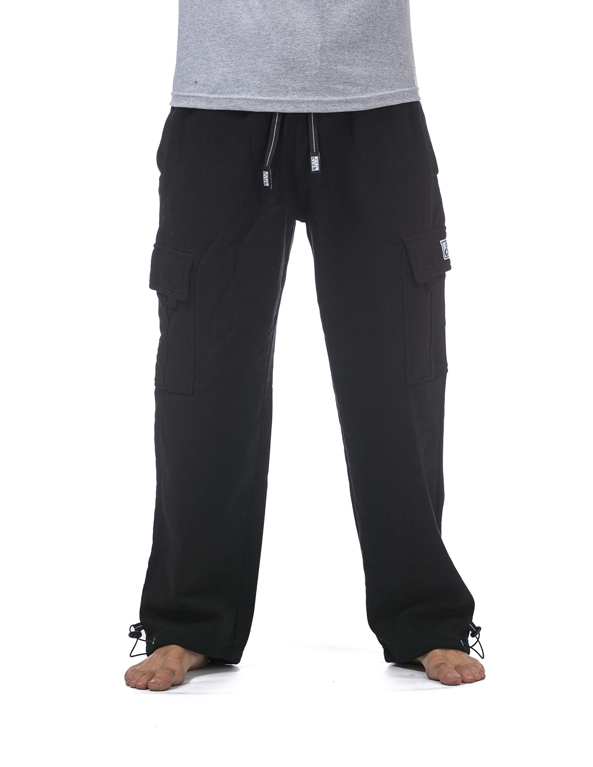 Pro Club Men's Heavyweight Fleece Cargo Pants - Winter Work Pants with Multiple Pockets for Outdoor Activities, Hiking & Casual Wear