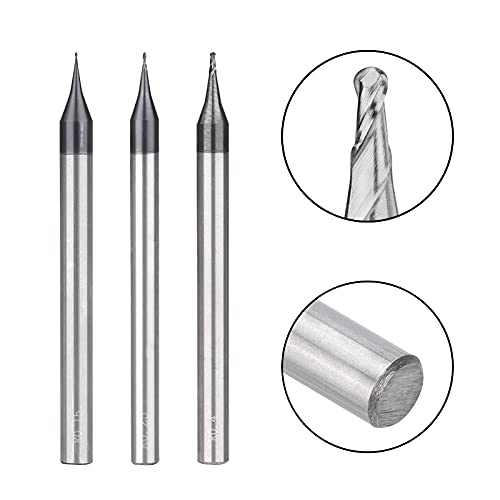 0.15mm 5-Piece Ball Nose End Mill Set - Carbide Micro Router Bits for CNC Milling, Mini Drill Cutter Tools | Perfect for Precision Woodworking, Metal Engraving & DIY Projects