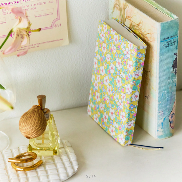 Hobonichi Techo 2025 Planner - Liberty Fabrics Paysanne Blossom HON A6 Size Daily Journal | January Start Monday Layout | English Edition | Perfect for Work, School & Personal Organization