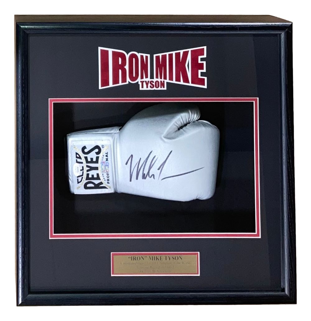 Mike Tyson Autographed Silver Cleto Reyes Boxing Glove - Right Hand - JSA Certified - Perfect for Boxing Memorabilia Collection & Home Gym Display