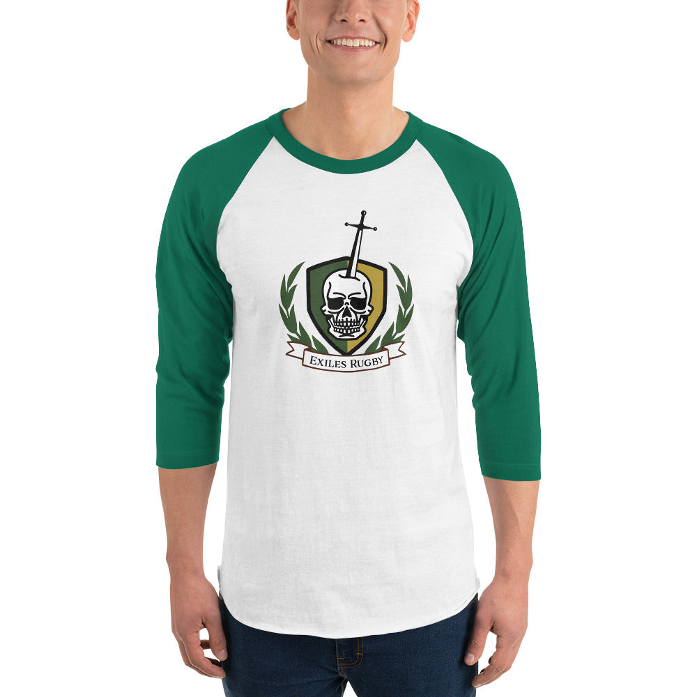 Exiles RFC Raglan 3/4 Sleeve Baseball Shirt - Men's Rugby Jersey for Sports & Casual Wear - Perfect for Game Day, Training & Everyday Outfits