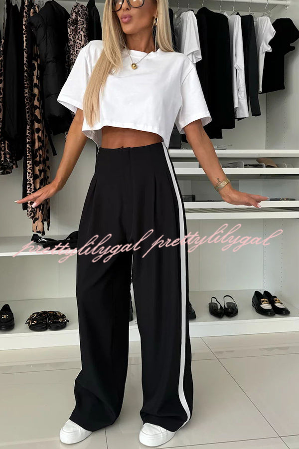 Tayshia Women's Short Sleeve Crop Top Stretchy T-Shirt - Casual Summer Outfit for Beach, Yoga & Streetwear