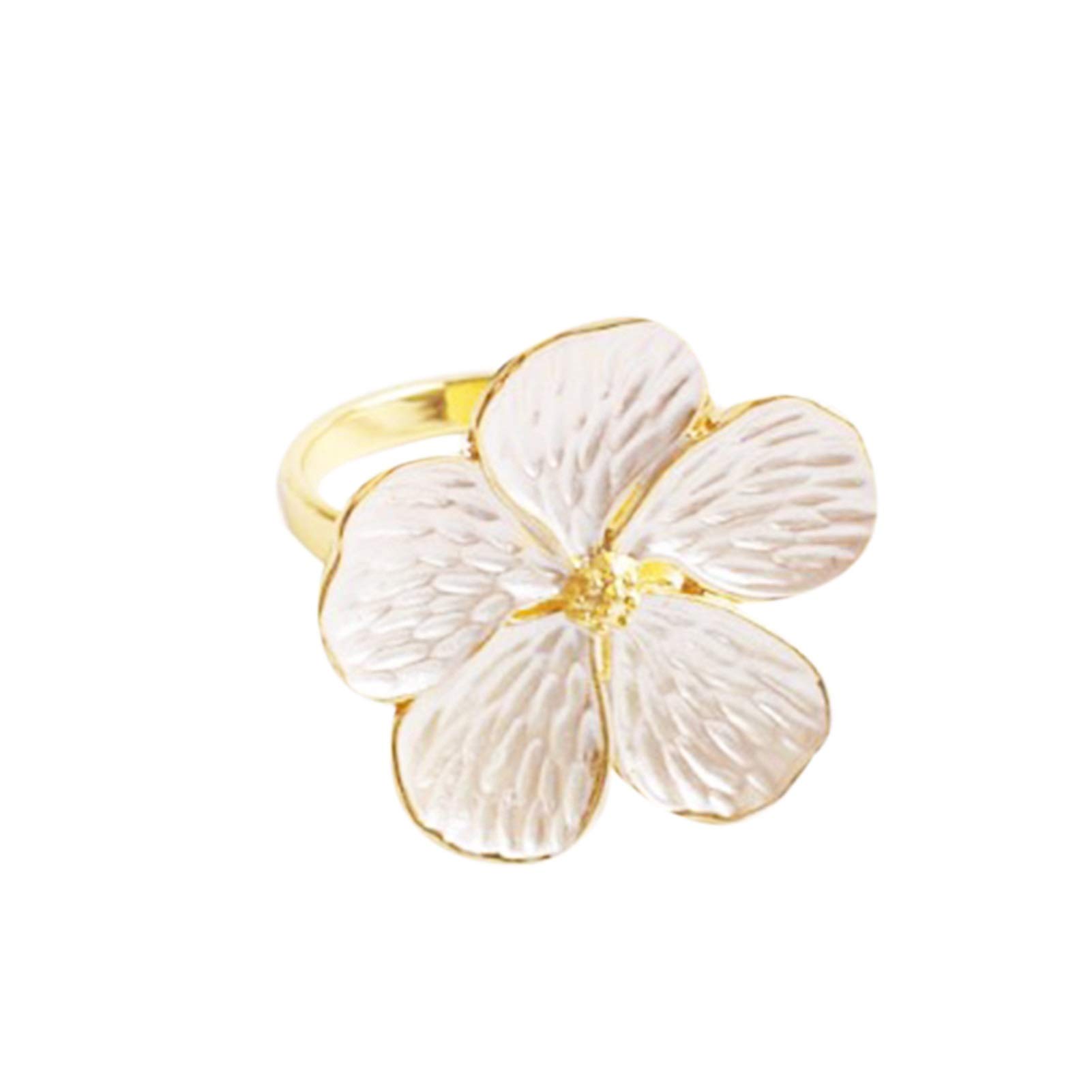 12 Pcs Gold Flower Napkin Rings for Wedding, Banquet, Party & Home Decor - Elegant Table Setting Accessories for Holidays and Everyday Use