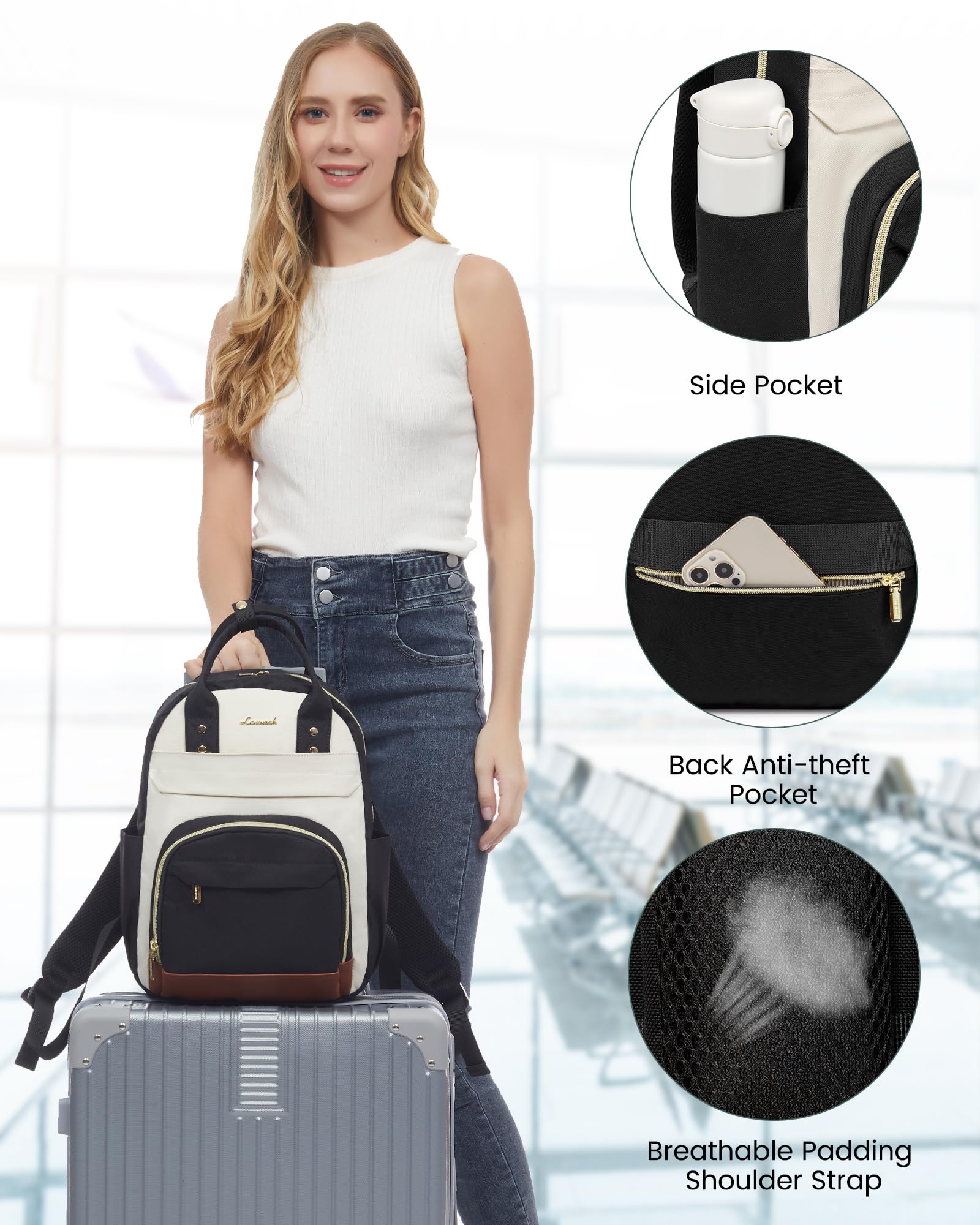 LOVEVOOK Small Backpack Purse for Women - Mini Backpack Bag, Cute Fashion Backpack for Daily Use, Travel & Work - Beige, Black, Brown - Perfect for Commuting, Shopping & Weekend Getaways