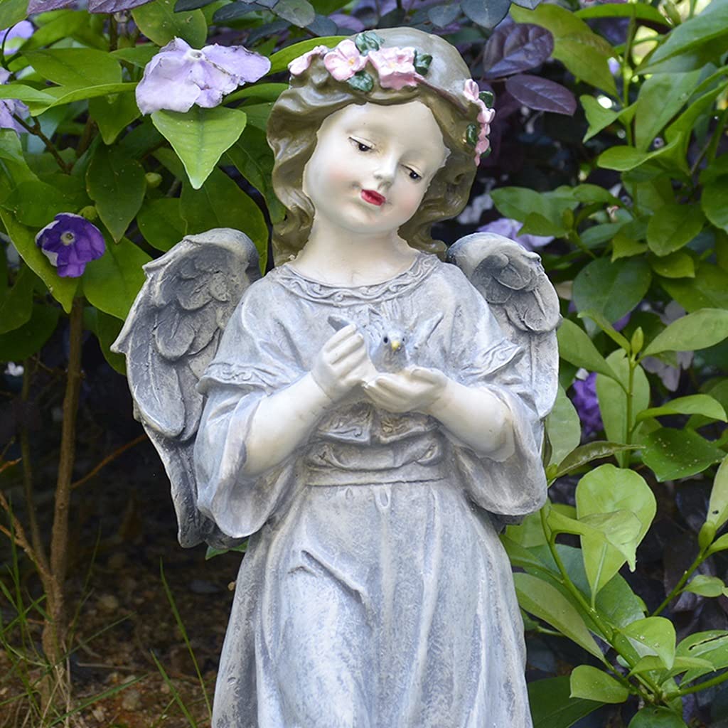Resin Angel Girl Garden Statue - Outdoor Retro Garden Ornament for Landscaping, Terrace & Balcony Decor - Perfect for Patio, Yard, and Home Garden Decoration