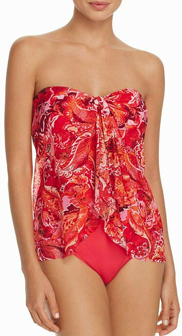 Ralph Lauren Coral Exotic Flyaway One Piece Swimsuit - Size 8 | Stylish Women's Bathing Suit for Beach, Pool & Vacation | Flattering Swimwear for Summer