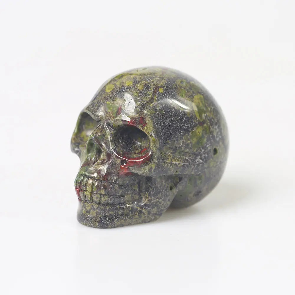 2 Inch Unakite Jasper Skull Figurine - Natural Healing Stone for Reiki, Meditation & Energy Work - Unique Clinozoisite Gemstone Specimen for Home Decor & Spiritual Collection