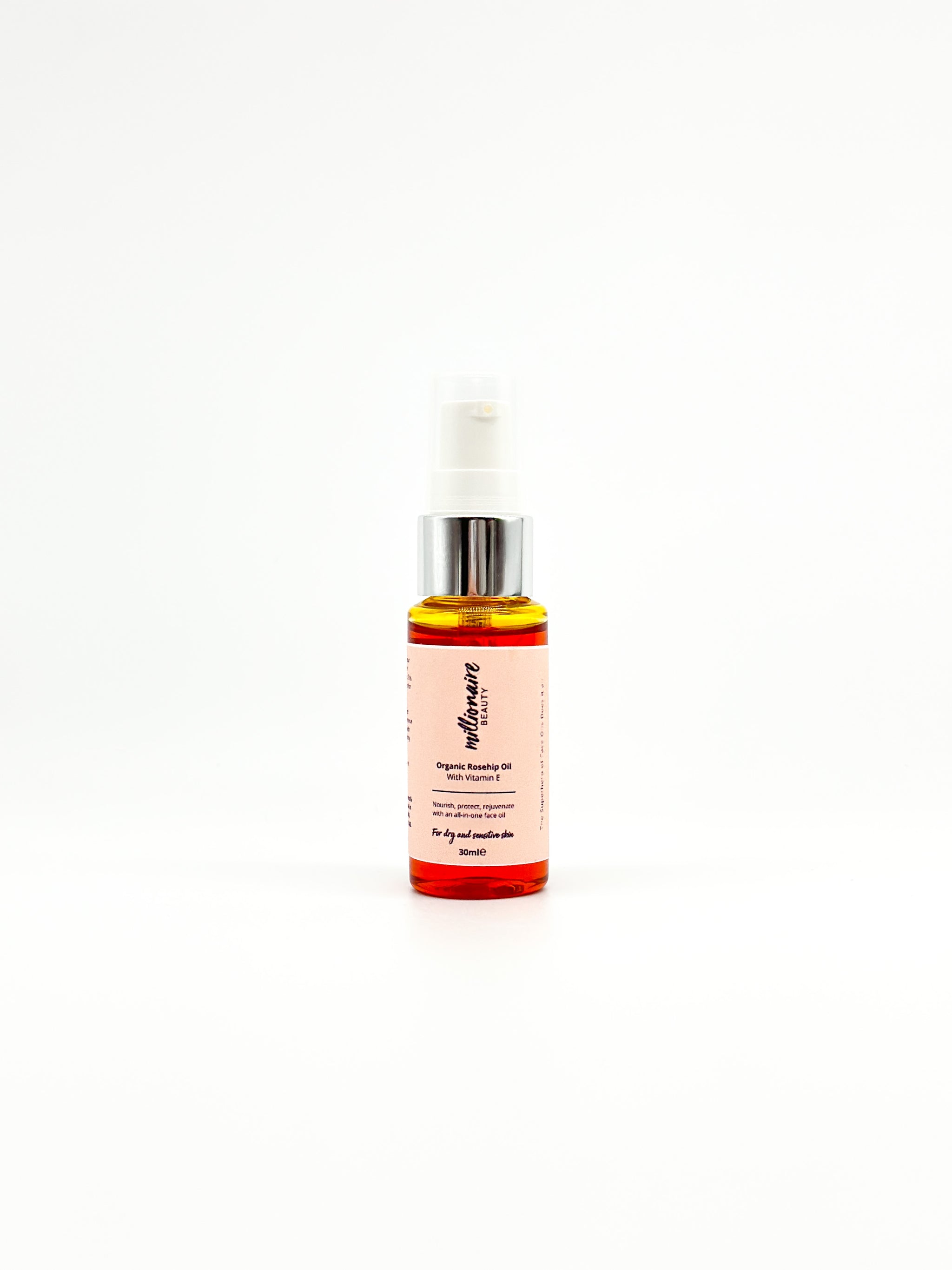 Organic Rosehip and Vitamin E Oil for Face & Skin - Hydrating, Anti-Aging Facial Serum with Antioxidants - Perfect for Dry Skin Care, Wrinkles Reduction & Night Routine