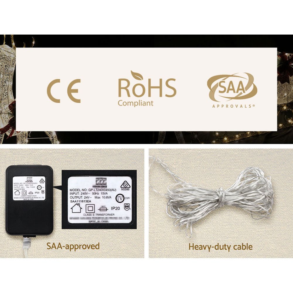 Waterproof LED Rope Lights with Christmas Reindeer Motif - Outdoor Holiday Decoration for Garden, Patio, and Yard
