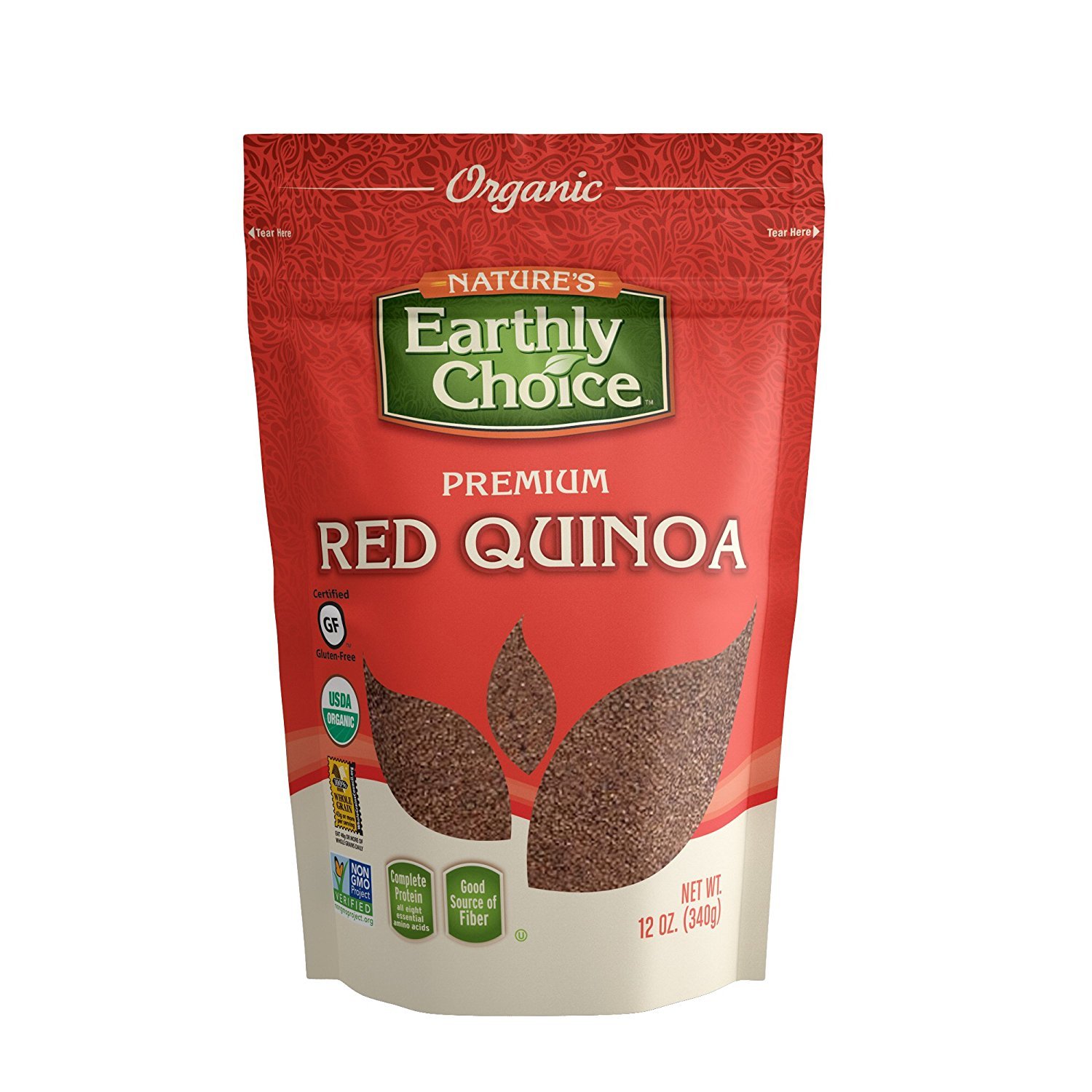 Organic Premium Red Quinoa - Complete Protein & High Fiber Whole Grain - USDA Certified, Kosher, Gluten Free, Non-GMO - 12oz (6-Pack) - Perfect for Salads, Meal Prep & Healthy Cooking