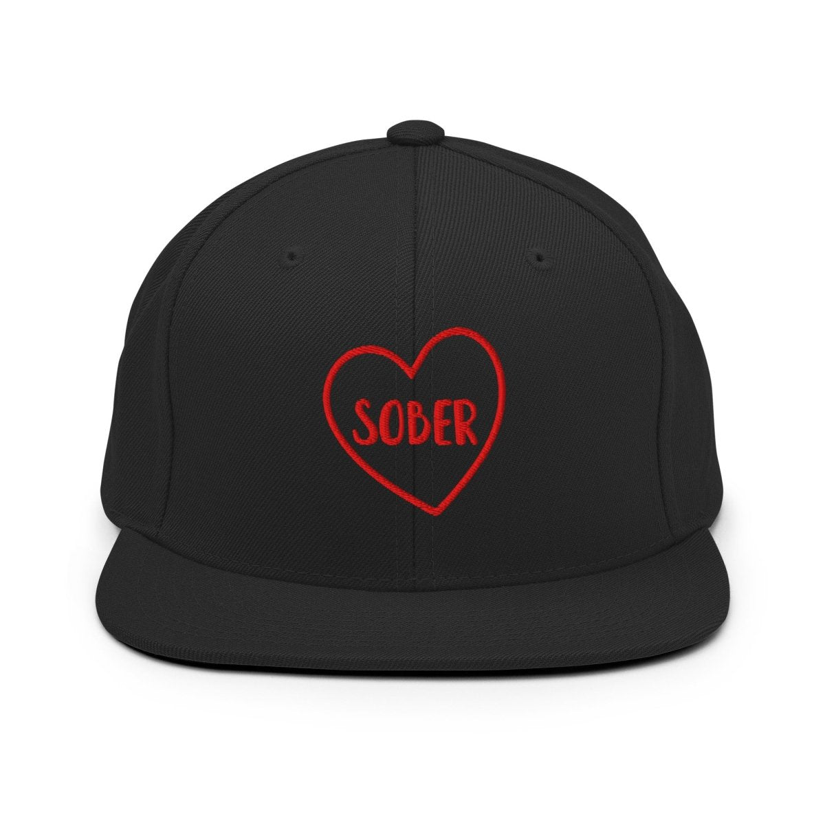 SOBER in a Heart Embroidered Snapback Hat - Stylish Unisex Baseball Cap for Men & Women - Perfect for Casual Wear, Sports, and Outdoor Activities