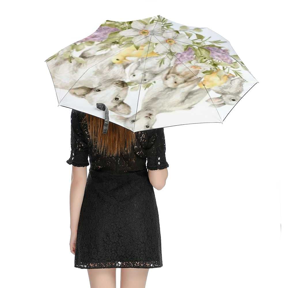 Windproof Travel Umbrella - Compact Automatic Open/Close Rain Umbrella with Watercolor Cow Print for Men & Women - Perfect for Golf, Commuting, and Outdoor Adventures