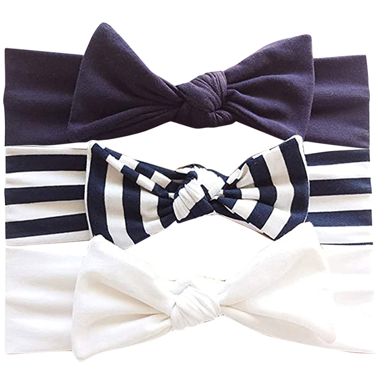 Handmade Baby Headbands with 3 PCS Bow Hair Clips - Elastic Fashion Hair Accessories for Women & Girls - Perfect for Parties, Weddings, and Everyday Style