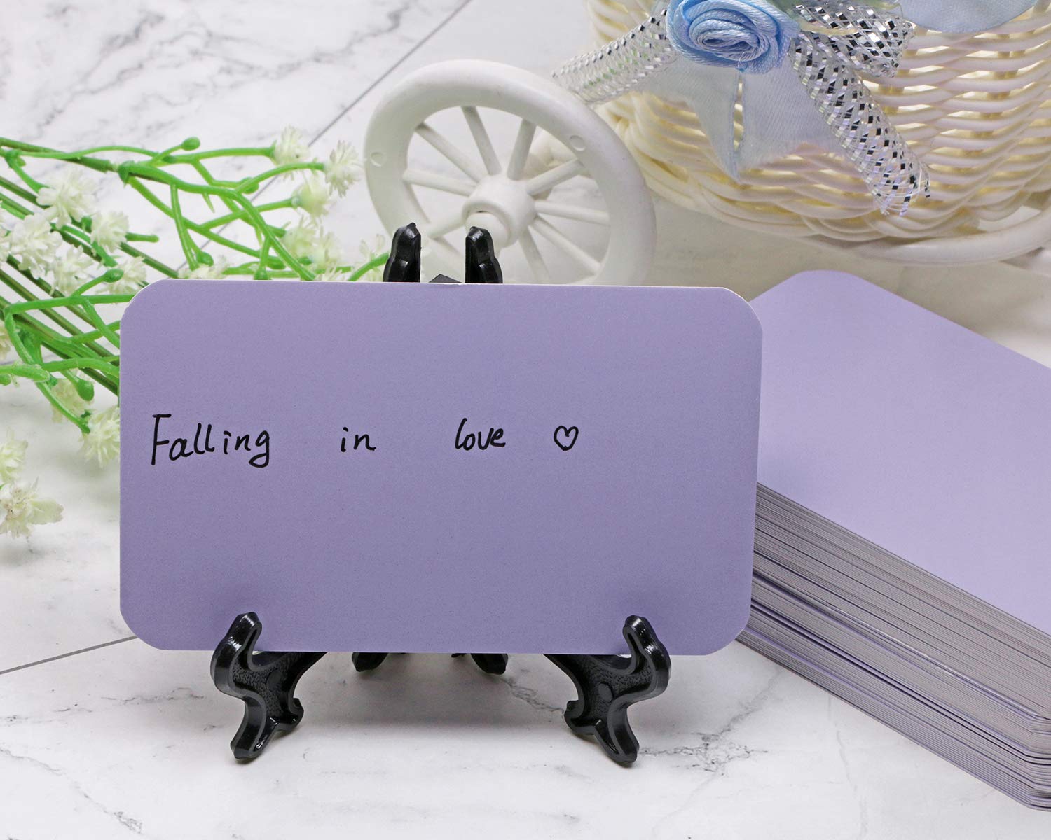 Penta Angel 100 Pcs Mini Blank Gift Note Cards - Light Purple DIY Craft Paper Cards for Business Messages & Small Words | Perfect for Wedding Favors, Party Invitations & Thank You Notes