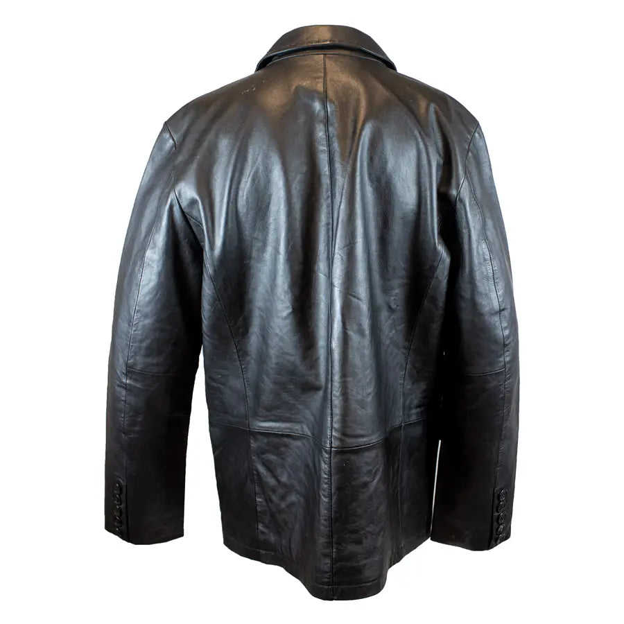 Premium Men's Stitched Leather Blazer Jacket - Classic Slim Fit for Business & Casual Wear - Perfect for Office, Parties & Date Nights